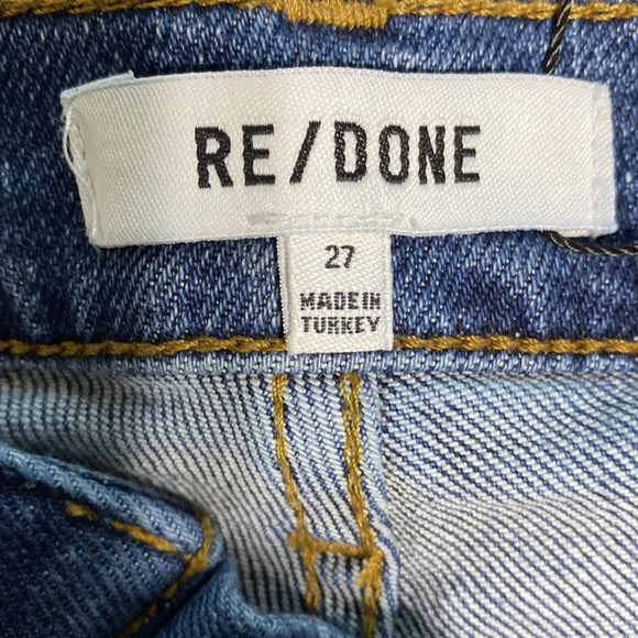 Re/Done 90's High Rise Dusk Destroy Ankle Crop Jeans Distressed Size 27 - Picture 12 of 13